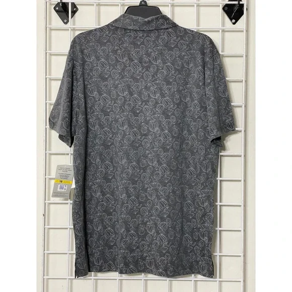 PGA Tour Men's Golf Polo‎ Shirt Eco Focused Print Gray Short Sleeve Large - Picture 3 of 8